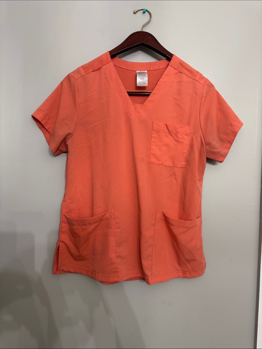 Wink Coral V-Neck Scrub Top